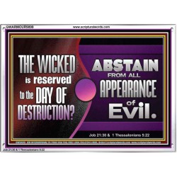 THE WICKED RESERVED FOR DAY OF DESTRUCTION  Acrylic Frame Scripture Décor  GWARMOUR9899  "18X12"