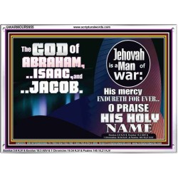 JEHOVAH IS A MAN OF WAR PRAISE HIS HOLY NAME  Encouraging Bible Verse Acrylic Frame  GWARMOUR9955  "18X12"