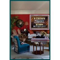 CROWN OF GLORY FOR OVERCOMERS  Scriptures Décor Wall Art  GWARMOUR10440  "18X12"