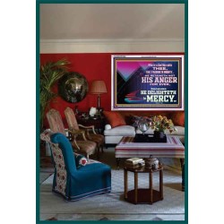 THE LORD DELIGHTETH IN MERCY  Contemporary Christian Wall Art Acrylic Frame  GWARMOUR10564  "18X12"