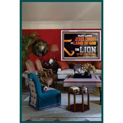 THE LION OF THE TRIBE OF JUDA CHRIST JESUS  Ultimate Inspirational Wall Art Acrylic Frame  GWARMOUR12993  "18X12"