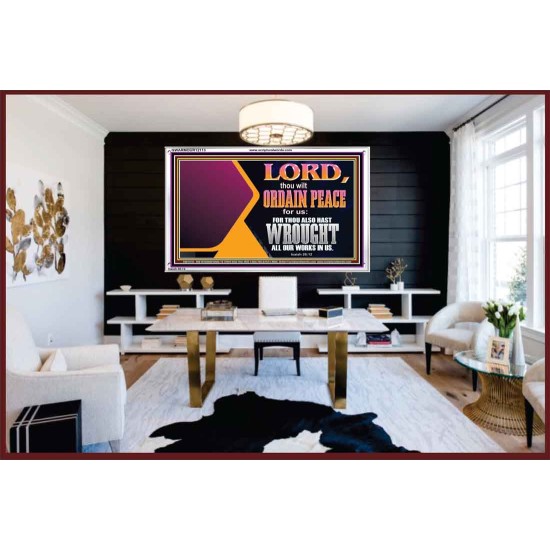 THE LORD WILL ORDAIN PEACE FOR US  Large Wall Accents & Wall Acrylic Frame  GWARMOUR12113  