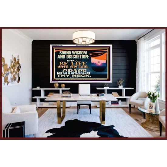 SOUND WISDOM AND DISCRETION SHALL BE LIFE UNTO THY SOUL  Children Room Wall Acrylic Frame  GWARMOUR12407  