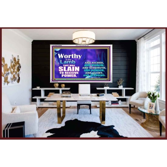 WORTHY WORTHY WORTHY IS THE LAMB UPON THE THRONE  Church Acrylic Frame  GWARMOUR9554  