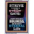 STRAIT GATE LEADS TO HOLINESS THE RESULT ETERNAL LIFE  Ultimate Inspirational Wall Art Portrait  GWARMOUR10026  "12x18"