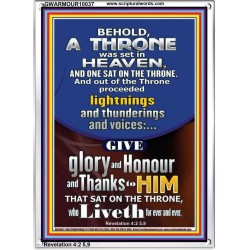 LIGHTNINGS AND THUNDERINGS AND VOICES  Scripture Art Portrait  GWARMOUR10037  "12x18"