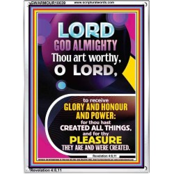 THOU ART WORTHY O LORD GOD ALMIGHTY  Christian Art Work Portrait  GWARMOUR10039  "12x18"