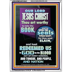 YOU ARE WORTHY TO OPEN THE SEAL OUR LORD JESUS CHRIST   Wall Art Portrait  GWARMOUR10041  "12x18"