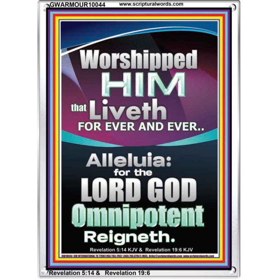 WORSHIPPED HIM THAT LIVETH FOREVER   Contemporary Wall Portrait  GWARMOUR10044  