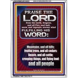 PRAISE HIM - STORMY WIND FULFILLING HIS WORD  Business Motivation Décor Picture  GWARMOUR10053  "12x18"