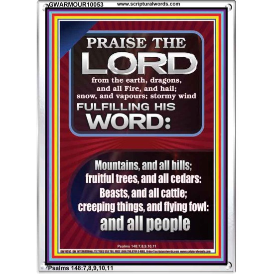 PRAISE HIM - STORMY WIND FULFILLING HIS WORD  Business Motivation Décor Picture  GWARMOUR10053  