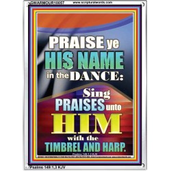 PRAISE HIM IN DANCE, TIMBREL AND HARP  Modern Art Picture  GWARMOUR10057  "12x18"