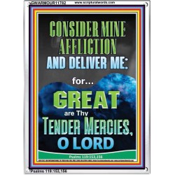 CONSIDER MINE AFFLICTION O LORD MY GOD  Christian Quote Portrait  GWARMOUR11782  "12x18"