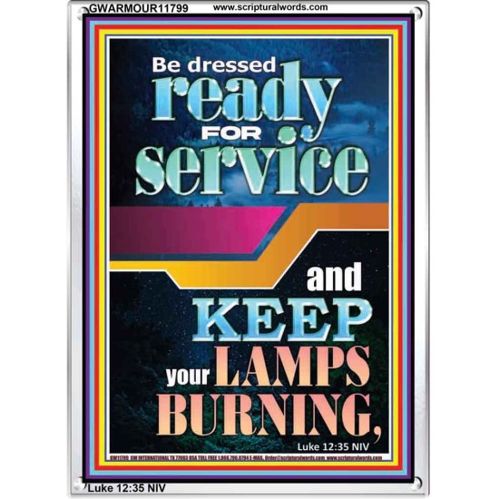 BE DRESSED READY FOR SERVICE  Scriptures Wall Art  GWARMOUR11799  