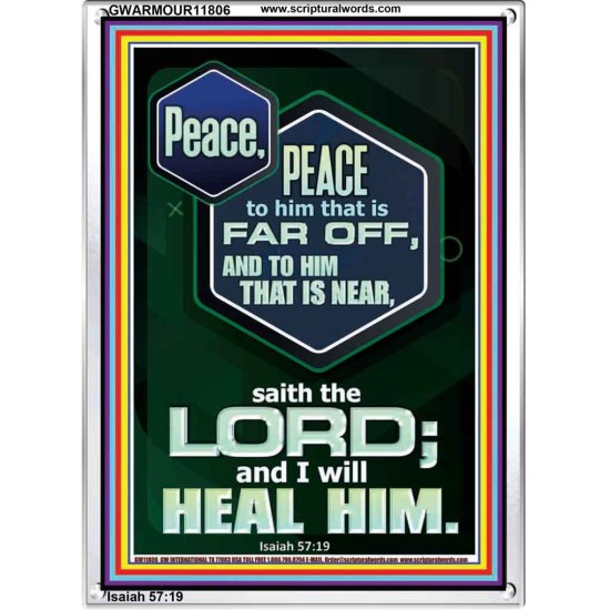 PEACE PEACE TO HIM THAT IS FAR OFF AND NEAR  Christian Wall Art  GWARMOUR11806  