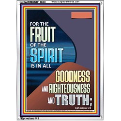 FRUIT OF THE SPIRIT IS IN ALL GOODNESS, RIGHTEOUSNESS AND TRUTH  Custom Contemporary Christian Wall Art  GWARMOUR11830  "12x18"