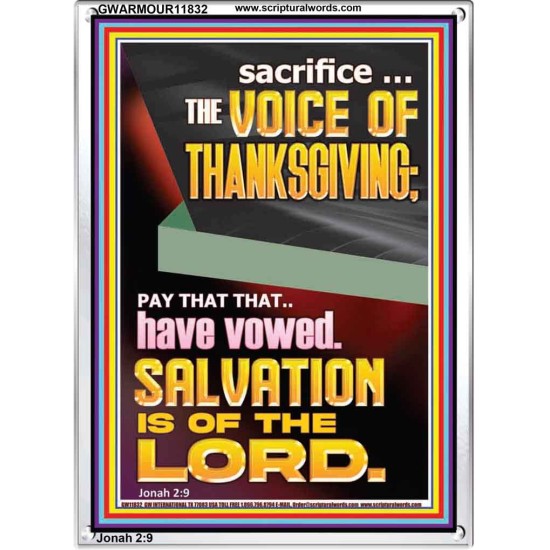 SACRIFICE THE VOICE OF THANKSGIVING  Custom Wall Scripture Art  GWARMOUR11832  