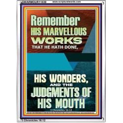 HIS MARVELLOUS WONDERS AND THE JUDGEMENTS OF HIS MOUTH  Custom Modern Wall Art  GWARMOUR11839  "12x18"