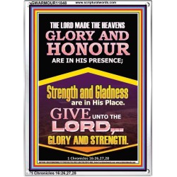 GLORY AND HONOUR ARE IN HIS PRESENCE  Custom Inspiration Scriptural Art Portrait  GWARMOUR11848  "12x18"