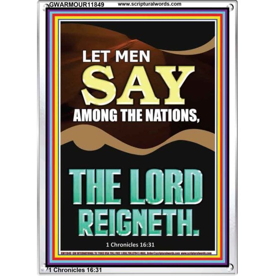 LET MEN SAY AMONG THE NATIONS THE LORD REIGNETH  Custom Inspiration Bible Verse Portrait  GWARMOUR11849  