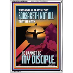 YOU ARE MY DISCIPLE WHEN YOU FORSAKETH ALL BECAUSE OF ME  Large Scriptural Wall Art  GWARMOUR11880  "12x18"