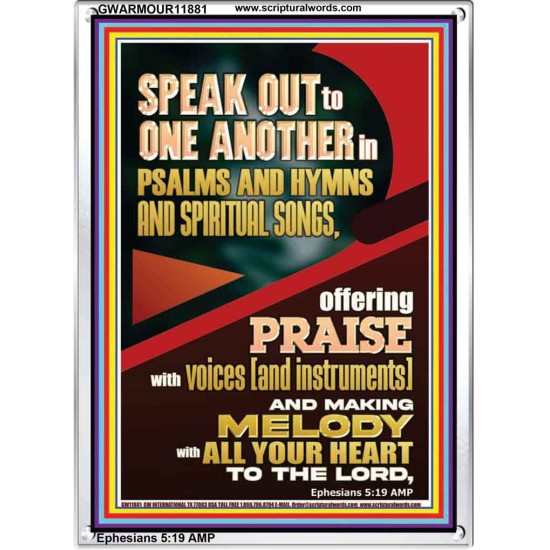 SPEAK TO ONE ANOTHER IN PSALMS AND HYMNS AND SPIRITUAL SONGS  Ultimate Inspirational Wall Art Picture  GWARMOUR11881  