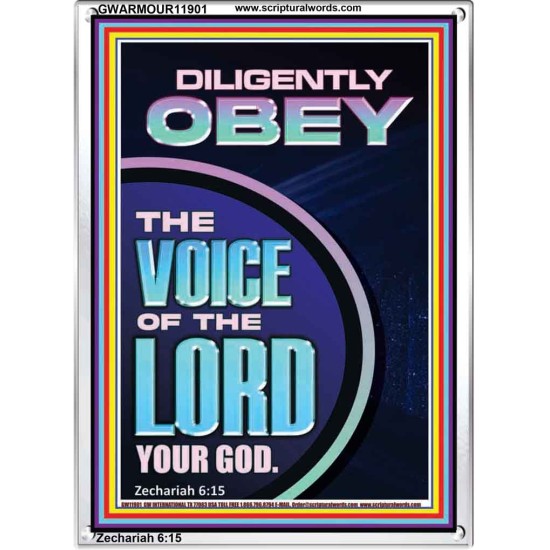 DILIGENTLY OBEY THE VOICE OF THE LORD OUR GOD  Unique Power Bible Portrait  GWARMOUR11901  