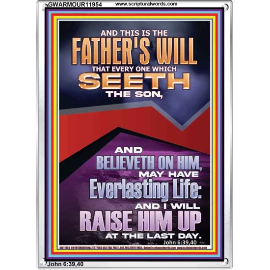 EVERLASTING LIFE IS THE FATHER'S WILL   Unique Scriptural Portrait  GWARMOUR11954  