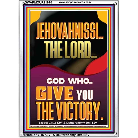 JEHOVAH NISSI THE LORD WHO GIVE YOU VICTORY  Bible Verses Art Prints  GWARMOUR11970  