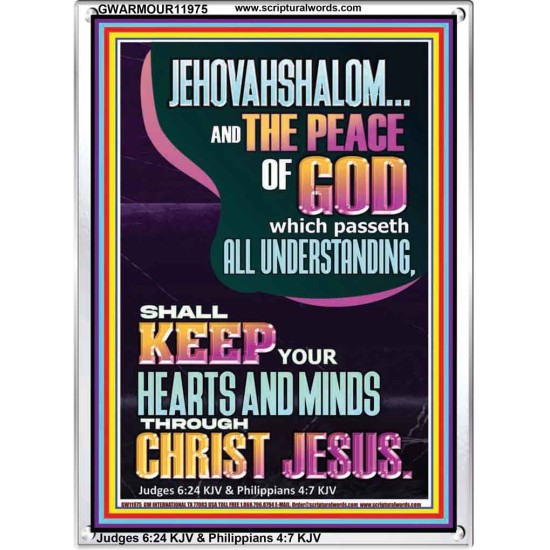 JEHOVAH SHALOM SHALL KEEP YOUR HEARTS AND MINDS THROUGH CHRIST JESUS  Scriptural Décor  GWARMOUR11975  