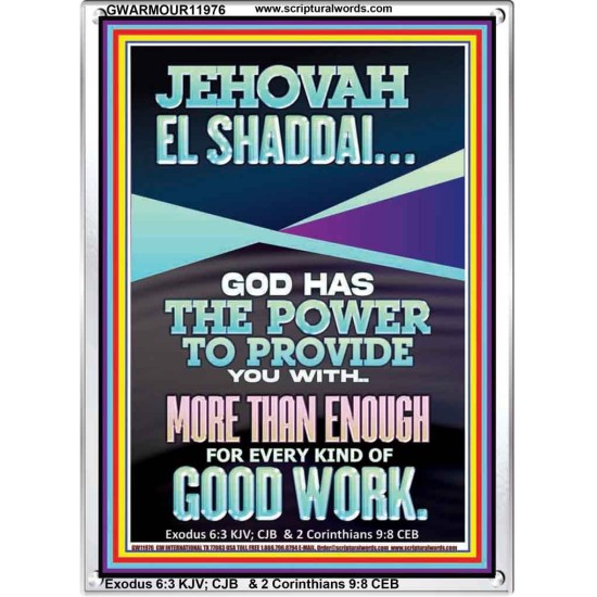 JEHOVAH EL SHADDAI THE GREAT PROVIDER  Scriptures Décor Wall Art  GWARMOUR11976  