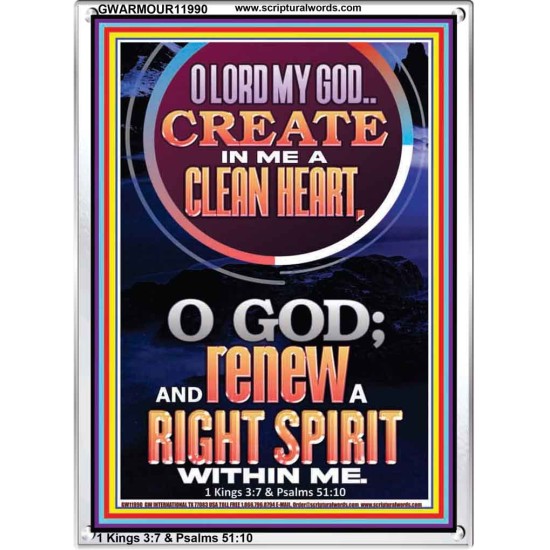 CREATE IN ME A CLEAN HEART  Scriptural Portrait Signs  GWARMOUR11990  