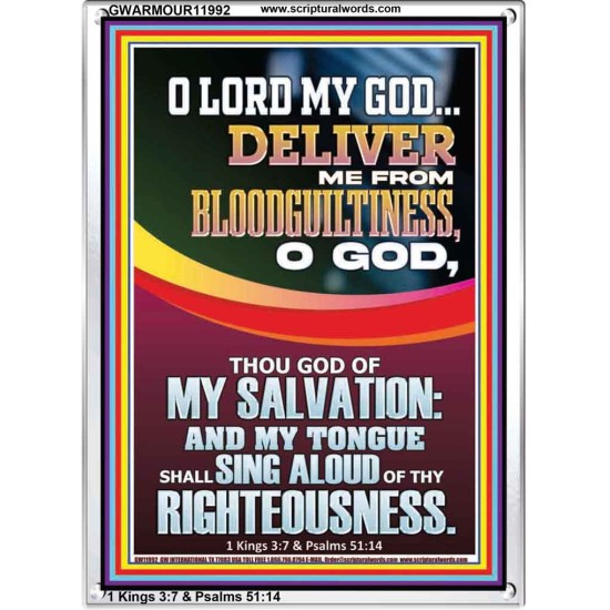 DELIVER ME FROM BLOODGUILTINESS O LORD MY GOD  Encouraging Bible Verse Portrait  GWARMOUR11992  