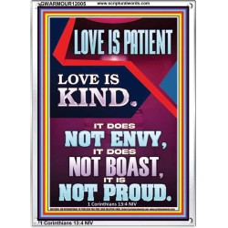 LOVE IS PATIENT AND KIND AND DOES NOT ENVY  Christian Paintings  GWARMOUR12005  "12x18"