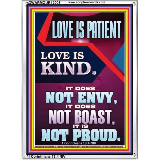 LOVE IS PATIENT AND KIND AND DOES NOT ENVY  Christian Paintings  GWARMOUR12005  