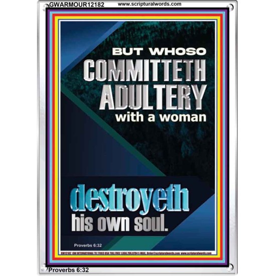 WHOSO COMMITTETH ADULTERY WITH A WOMAN DESTROYETH HIS OWN SOUL  Religious Art  GWARMOUR12182  