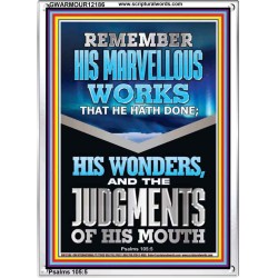 REMEMBER HIS MARVELLOUS WORKS  Christian Wall Décor  GWARMOUR12186  "12x18"