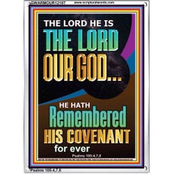 HE HATH REMEMBERED HIS COVENANT FOR EVER  Modern Christian Wall Décor  GWARMOUR12187  "12x18"