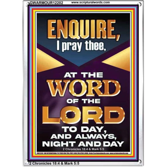 MEDITATE THE WORD OF THE LORD DAY AND NIGHT  Contemporary Christian Wall Art Portrait  GWARMOUR12202  