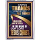 GIVING THANKS ALWAYS FOR ALL THINGS UNTO GOD  Ultimate Inspirational Wall Art Portrait  GWARMOUR12229  