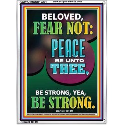 BELOVED FEAR NOT PEACE BE UNTO THEE  Unique Power Bible Portrait  GWARMOUR12231  "12x18"