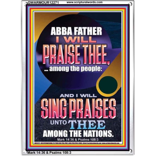 I WILL SING PRAISES UNTO THEE AMONG THE NATIONS  Contemporary Christian Wall Art  GWARMOUR12271  