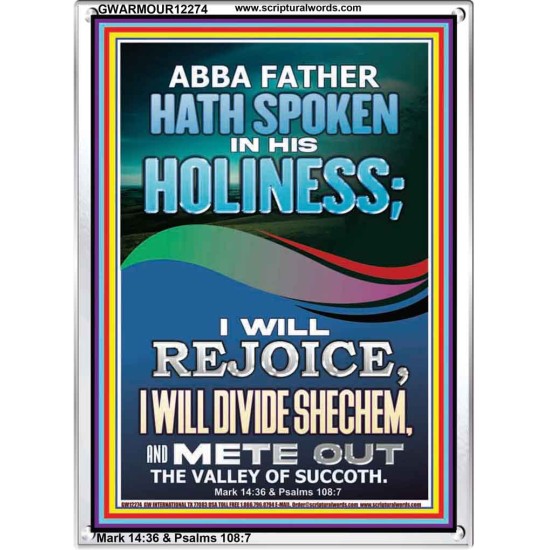 REJOICE I WILL DIVIDE SHECHEM AND METE OUT THE VALLEY OF SUCCOTH  Contemporary Christian Wall Art Portrait  GWARMOUR12274  