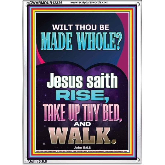 RISE TAKE UP THY BED AND WALK  Custom Wall Scripture Art  GWARMOUR12326  