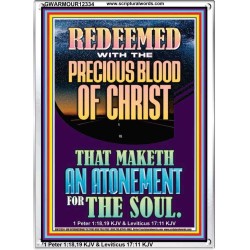 REDEEMED WITH THE PRECIOUS BLOOD OF CHRIST  Custom Wall Décor  GWARMOUR12334  "12x18"