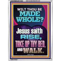 RISE TAKE UP THY BED AND WALK  Bible Verse Portrait Art  GWARMOUR12383  "12x18"