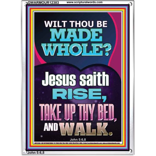 RISE TAKE UP THY BED AND WALK  Bible Verse Portrait Art  GWARMOUR12383  