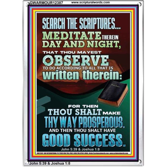 SEARCH THE SCRIPTURES MEDITATE THEREIN DAY AND NIGHT  Bible Verse Wall Art  GWARMOUR12387  