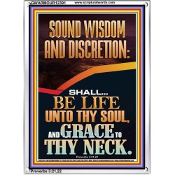 SOUND WISDOM AND DISCRETION SHALL BE LIFE UNTO THY SOUL  Bible Verse for Home Portrait  GWARMOUR12391  "12x18"