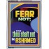 FEAR NOT FOR THOU SHALT NOT BE ASHAMED  Children Room  GWARMOUR12668  "12x18"
